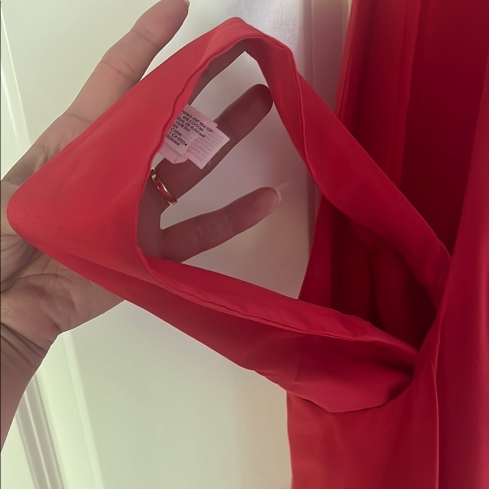 Club Monaco Red Silk Scarf Halter Sun-dress with open back size 00 - Picture 10 of 14